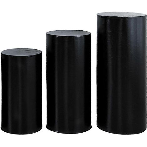 Set mit 3 dekorativen Hüllen für zylindrische Partyständer, Dessertständer etc. – Ideal für Geburtstage, Hochzeiten und andere Feierlichkeiten. JikaixBlack