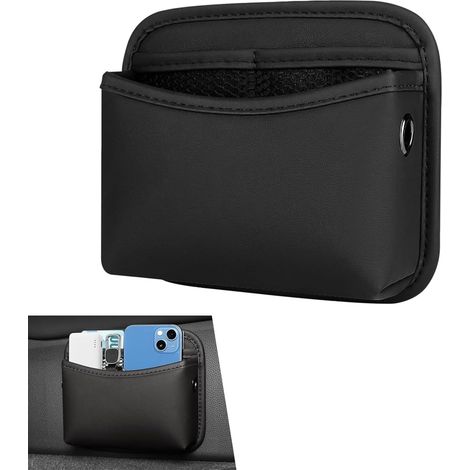 Organisateur de rangement pour voiture 18,5x15,5 cm, noir, idéal pour clés et téléphone. (1/5)