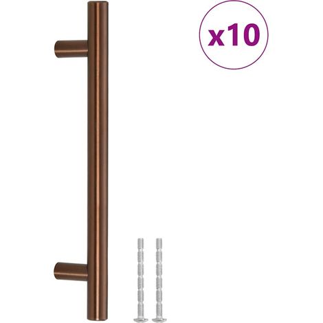 vidaXL Tiradores para armarios 10 uds acero inoxidable bronce 128 mm (1/2)