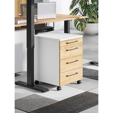 Caisson de bureau mobile chêne/blanc Organza (1/5)