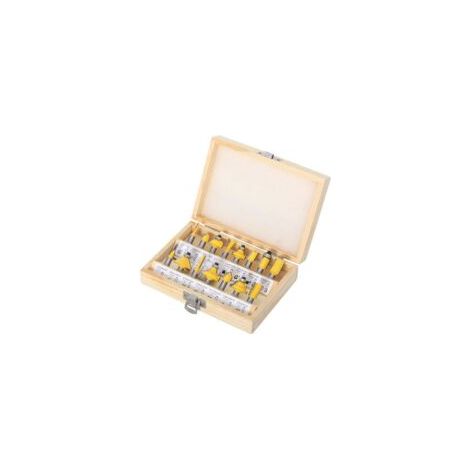 Coffret de 15 fraises à défoncer en carbure de tungstène – Tige de 8 mm – Pour travail du bois – Coupe nette et précise (1/4)