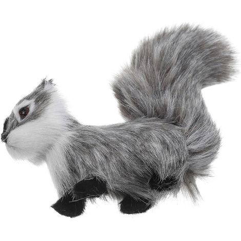 Ornement écureuil en peluche, petite statue d'écureuil en peluche, décoration réaliste (1/5)