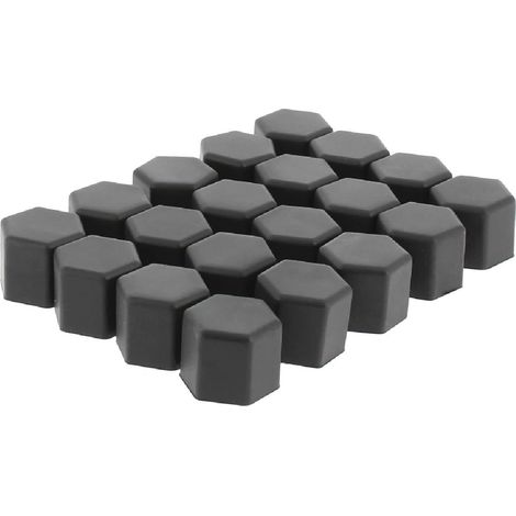 20 Cache ecrous de roue NC20B19 en silicone Noir 19mm (1/2)