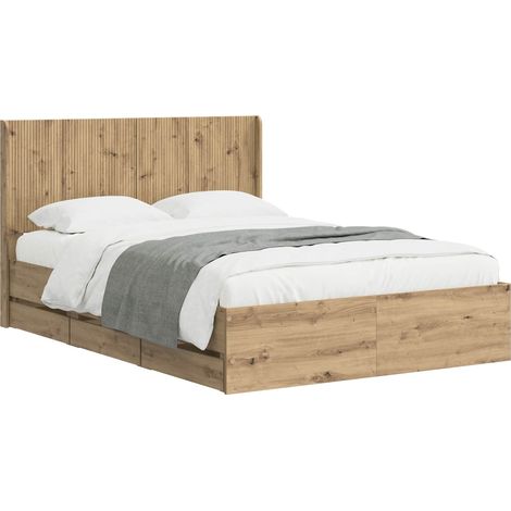 Struttura del letto con stoccaggio e testata Artisan Oak vidaXL (1/5)