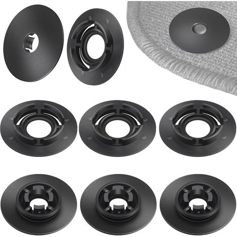 Lot de 4 paires clips tapis sol voiture, fixation plastique noir, compatible VW Audi Skoda