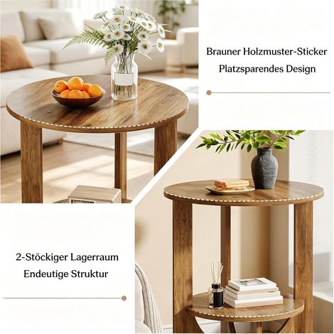 Table d'appoint ronde, table d'appoint pour canapé, table basse de salon, table de chevet moderne (uniquement table d'appoint) (1/5)