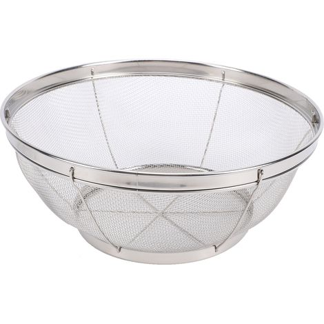 Passoire en acier inoxydable à mailles fines (2 mm) pour laver les légumes, le riz et les fruits. Renforcée, 25 cm. (1/5)