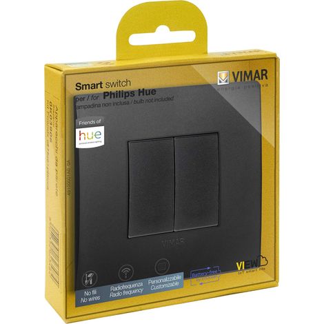 Vimar 0K03906.07 Kit Interruttore senza Fili in Radiofrequenza Philips Friends Of Hue Serie Arké Classic,Nero (1/4)