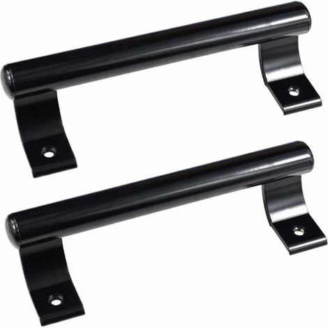 Maniglia per porta scorrevole in alluminio da 200 mm, maniglia per porta in vetro per balcone, maniglia per porta di mobili da bagno, maniglia moderna in metallo (2 pezzi, nera) (1/4)
