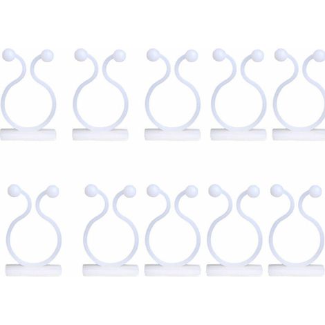 Clips de fixation auto-adhésifs pour plantes grimpantes, 10 pièces, pour plantes grimpantes d'intérieur ou de bureau, fil de fixation (blanc) (1/5)