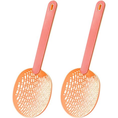 2 Stück Schöpfkelle, Sieb, Schaumlöffel, Küchenlöffel, Abtropfschaufel, Schaumlöffel, Kunststoffschaufel, Ölfilter, rosa - 2 Stück