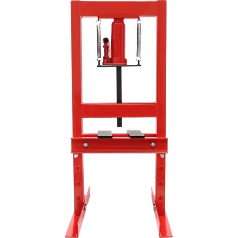 Prensa hidráulica, capacidad de 6 toneladas, accionamiento manual, color rojo. (1/2)