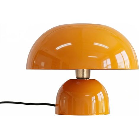 Lampada da tavolo a fungo in metallo - D. 31 x H. 25 cm - Giallo brillante - SIDNEY (1/5)