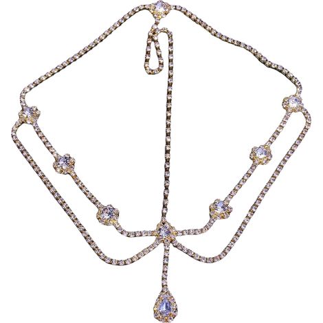 Bijou de tête orné de strass en forme de goutte d'eau, bandeau frontal en cristal, accessoire de coiffure pour femme, bijou de cheveux pour mariage et mariée (1/5)