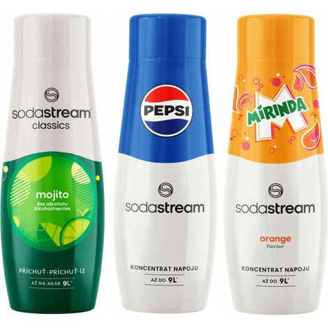 SODASTREAM Pepsi + Mirinda + Mojito Sirup für Soda Fountain 3 Stk.