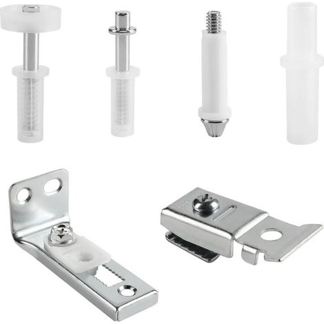 Kit de réparation pour portes pliantes 6 pièces, pièce de rechange pour quincaillerie de porte pliante avec pivots 1 cm, roue de guidage 2,2-2,5 cm et supports de porte (1/5)