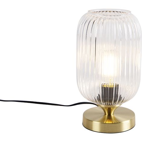 Art Deco Table Lamp Brass with Glass - Banci