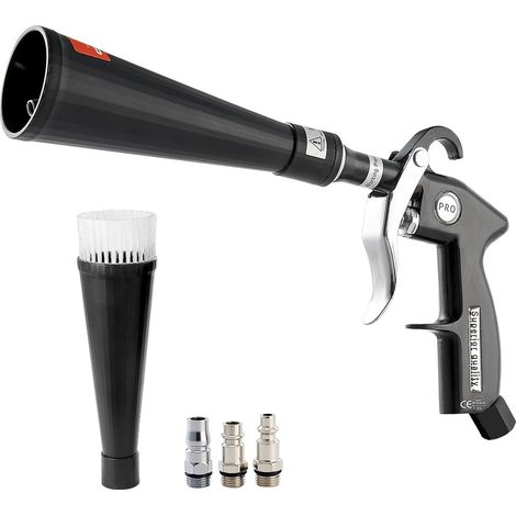 Pistolet Nettoyage Voiture à Air Haute Pression 6-9,2 bars avec 2 Buses, Tuyau Rotatif Aluminium, pour Élimination Saleté Poussière Surface, Fonctionne avec Compresseur d'Air 1/4 NPT Non Inclus (1/5)