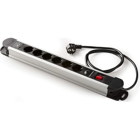 MULTIPRISE 6 PRISES + 2 USB ALUMINIUM (1/5)