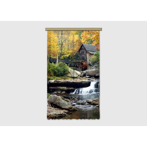 Voilage foret et rivière - 1 pièce - L 140 cm x H 245 cm (1/5)