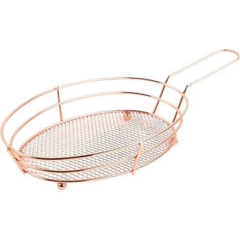 Panier à friture, panier de service pour restaurant, panier alimentaire pour la cuisine maison, les barbecues et les pique-niques-Rose Red