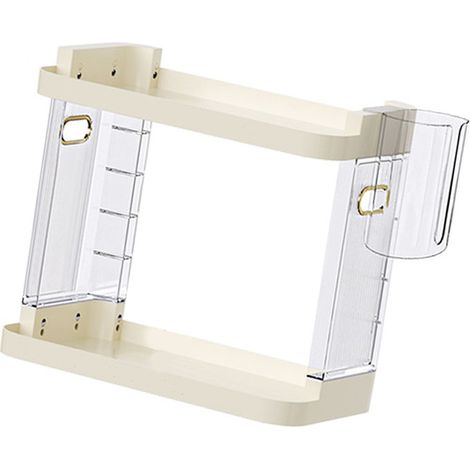 Étagère de rangement pour maquillage et parfums, élégante et facile à installer, idéale pour coiffeuse, comptoir ou salle de bain. 2 niveaux, 40 x 22 x 35 cm. (1/5)