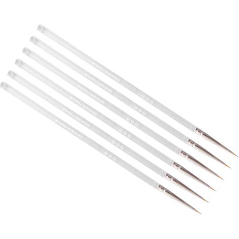 Ensemble de 6 pinceaux de précision avec corps en acrylique, poils en nylon doux, très absorbants, adaptés à différents types de papier et applications de peinture.