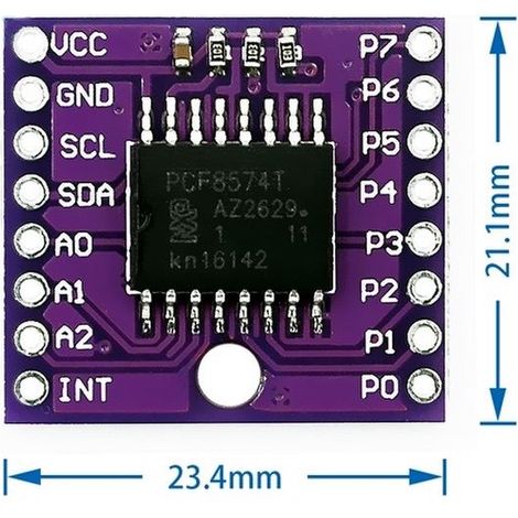 Soporte de interfaz de puerto I2c Módulo extendido en cascada Arduino PCF8574T E / S