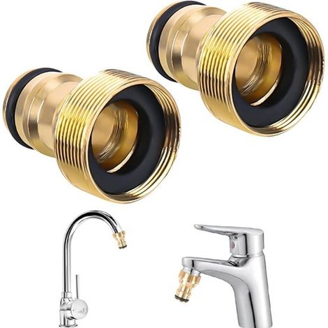 2-teiliger universeller Messing-Schnelladapter für Wasserhahn und Schlauch (1/5)