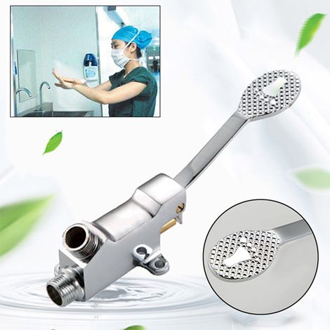 Pédale de commande au pied pour robinet, vanne à pédale simple eau froide pour lavabo, interrupteur au pied pour mitigeur de lavabo. (1/5)