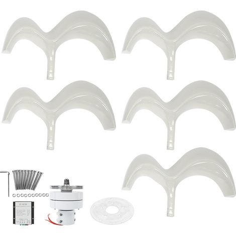 Éolienne génératrice 5 pales verticale type gourde, système à aimant permanent 400W 12V DTHL, turbine vent maison jardin camping (1/5)