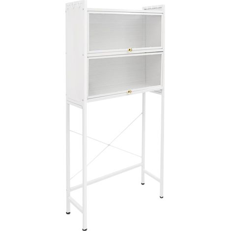 Étagère de machine à laver - Largeur : 70 cm - Étagère de rangement sur machine à laver - Blanc moderne - 3 étages - Autonome - Pour salle de bain, buanderie, balcon, famille - 70 x 25 x 167 cm