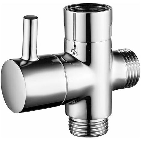 Robinet inverseur 3 voies en laiton, raccord 1/2", pour douche à effet pluie et bras de douche chromé