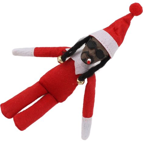 Poupée elfe noire de Noël en résine et feutrine, jouet hip-hop, décoration de Noël pour la maison, les fêtes, le porche, le bureau, les festivals C1 (1/5)