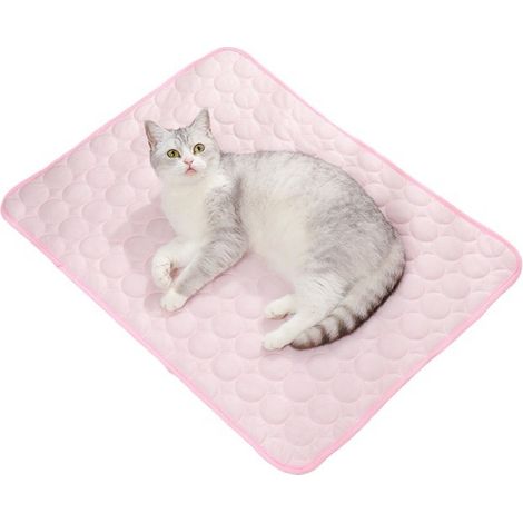 Katzenkühlmatte – Kühlunterlage für Katzen  Sommer-Haustiermatte, cooles Haustierkissen, rosa