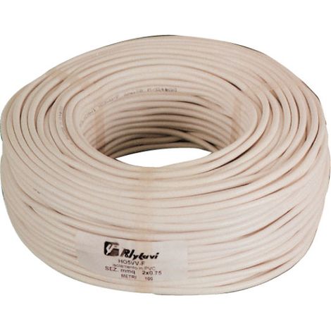 100 mt de cA ble A lectrique bipolaire section 2x1 mm caoutchouc souple blanc