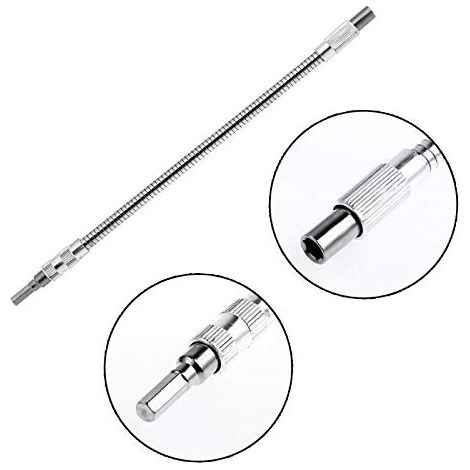 Embout d'extension de tournevis flexible de 200 mm, support de foret universel pour boîtiers d'ordinateur, armoires électriques, meubles, appareils électriques (1/5)