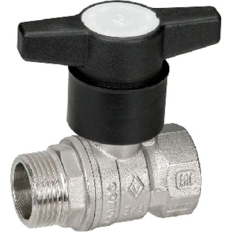 VALVOLA A SFERA MASCHIO/FEMMINA CON PROLUNGA NYLON 3/4&quot  DN 20