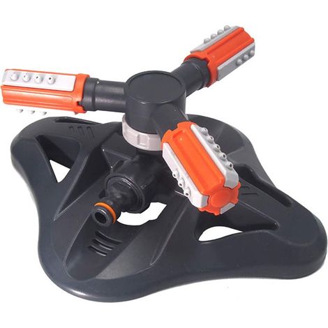 Aspersor de jardín giratorio de 360° – Sistema de riego automático ajustable, cubre todo el césped, ahorra agua.