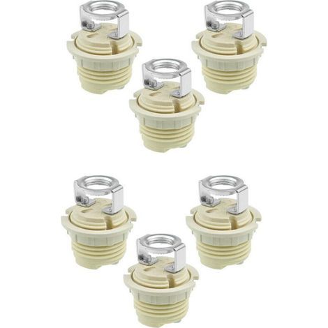 Ciel-Lot de 6 Supports de Lampe G9 en Céramique Fileté de Qualité - Anneau Solide Compatible avec Lampes Halogène, LED et CFL , (1/4)