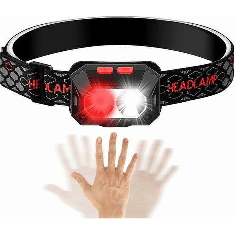 Lampe frontale rechargeable USB, 6 modes, lampe torche LED USB 1000 lumens, étanche IPX4, autonomie de 6 à 8 heures, idéale pour la pêche, le camping, la lecture, la randonnée et le vélo. (1/5)