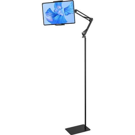 Tablet Stand Adjustable Universal 360-degree Rotatable Metal Tablet Holder Heavy Duty Base Phone Floor Stand Overhead Bed Phone Mount for 4.712.9 Inch-Screen Devices (Floor type) (1/5)