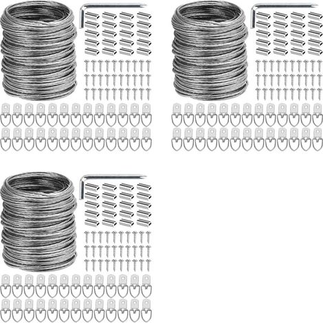 Kit de 300 pièces fil suspension pour tableaux, robuste 30 mètres (1/5)