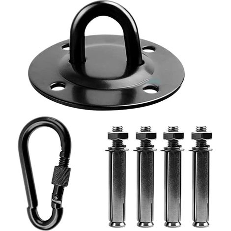 1 Ensemble de suspension robuste pour balançoire avec roulement, pivot de balançoire, dispositif de rotation sécurisé, accessoire de suspension pour la danse aérienne sur tissu, le yoga (ensembles de (1/5)