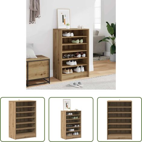 Schuhschrank Holzwerkstoff - Schuhschrank Artisan-Eiche 60x35x92 cm Holzwerkstoff (1/5)