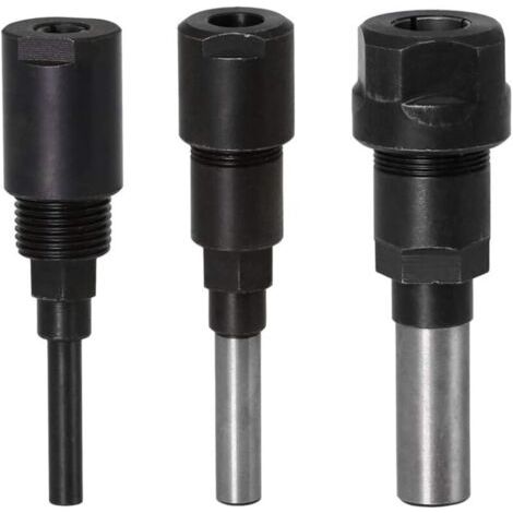 Router Collet Extension Bit de routeur Extension de collet et rognage Découpage Machine de gravure Extender Porte-mandrin de travail du bois Fraise (1/4 Shank+8MM Shank+1/2 Shank)..dyk. (1/4)