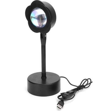 Lampe de projection coucher de soleil, rotation à 180°, câble USB, lumière d'ambiance LED pour la décoration et la photographie de chambre. (1/5)