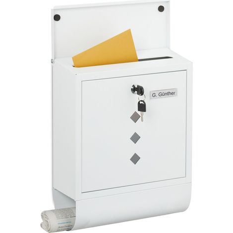 Briefkasten mit Zeitungsfach - Minimalistisches Metalldesign
