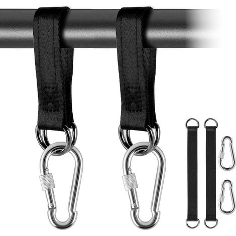 Schaukelbefestigung, 2-teiliges Hängematten-Set mit 2 robusten Karabinern und D-Ringen, Hängemattengurte für Schaukeln, Hängematten (1/5)
