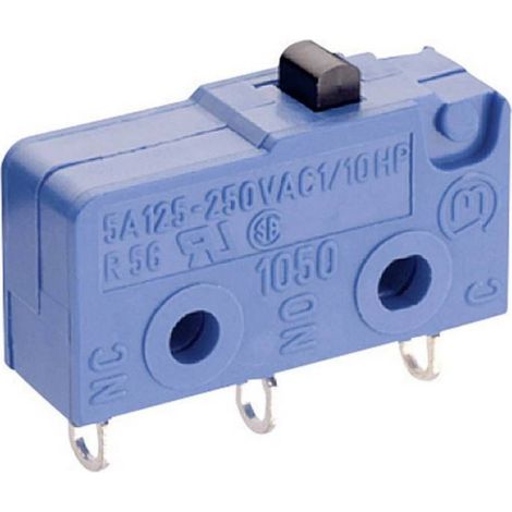 Microrupteur - 250 V AC - 5 A - Configuration On/(On) - Actionnement Par Poussoir - 6,4 x 19,8 x 10 mm - 1 Pièce (1/2)